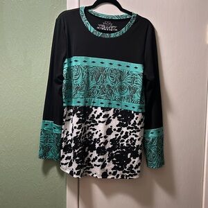 Western print top